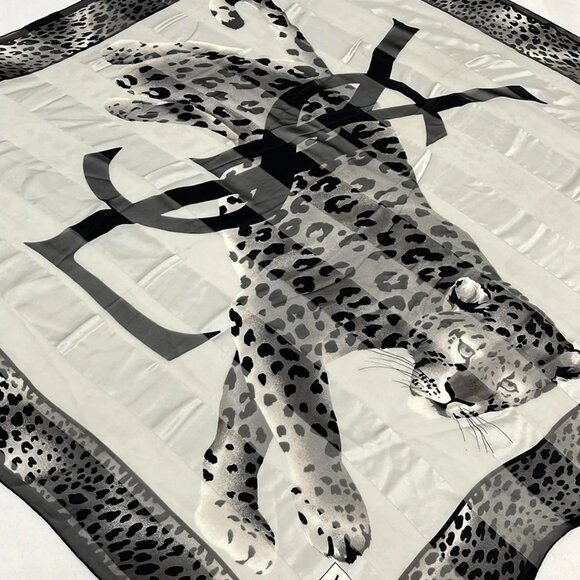 YvesSaintLaurent - Black Gray Dark Gray Scarf